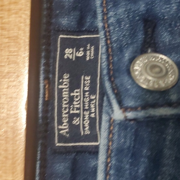 Abercrombie & Fitch Jeans Womens Size 6 Blue Multi-color Side Stripe Fra… - Picture 7 of 13